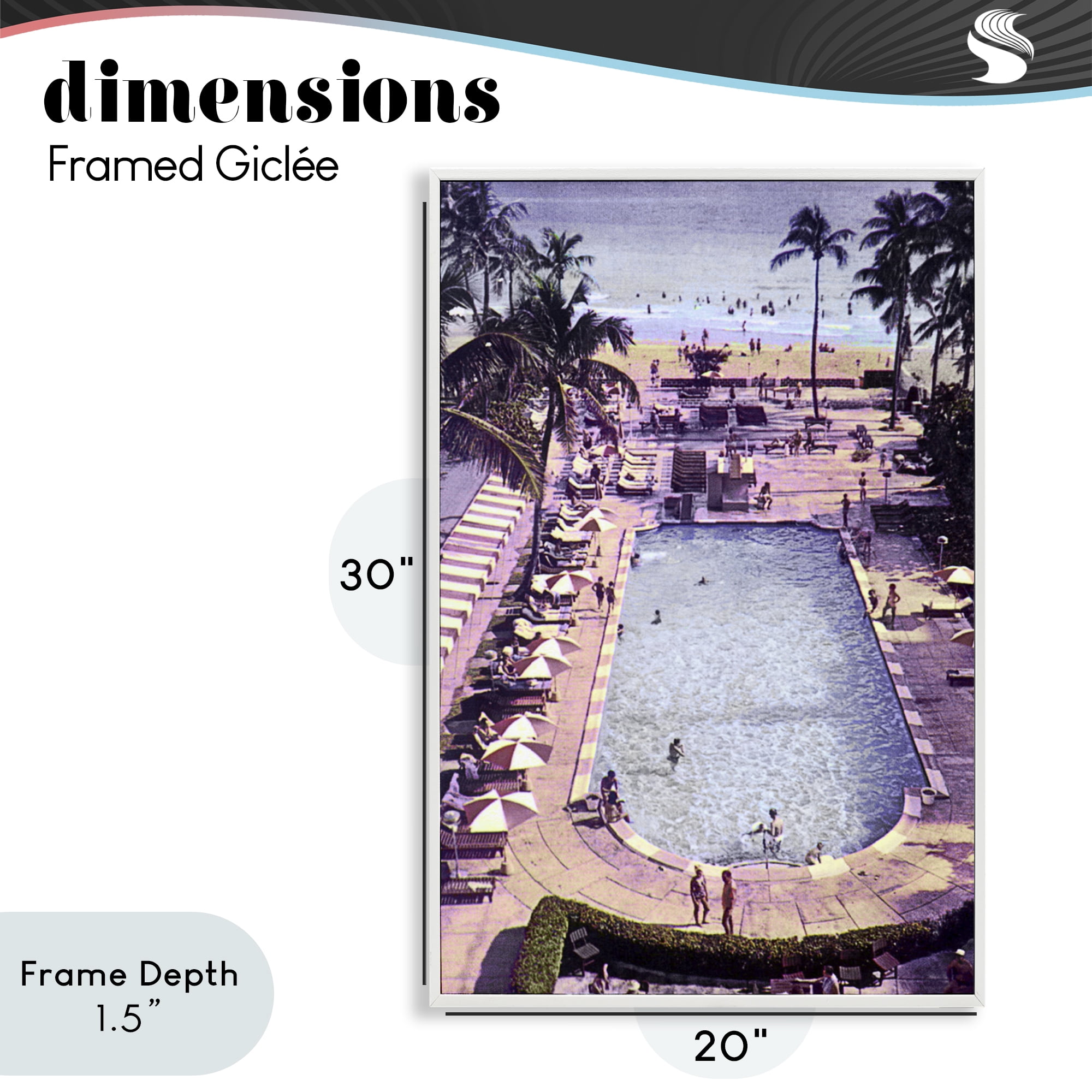 Stupell Industries Vintage Miami Sands White Framed Giclee Art, design by Grotto Studios