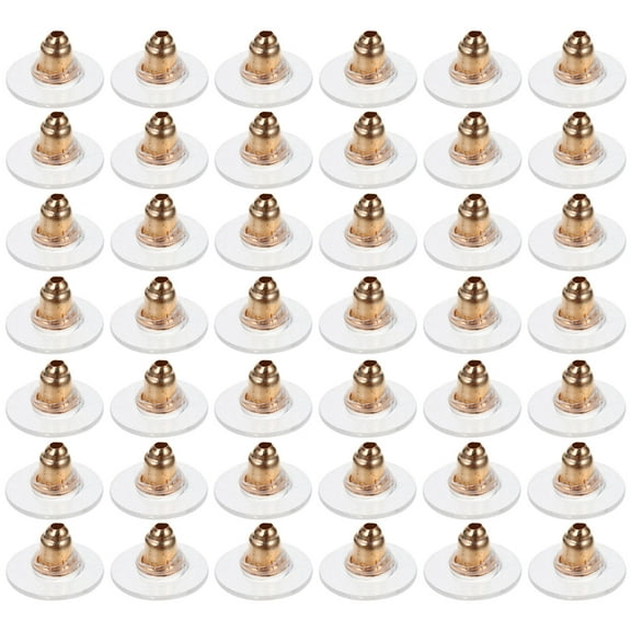 LOLIPPYY 100Pcs Secure Earring Backs Stopper Golden Color for Stud Earrings Use