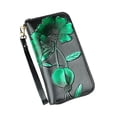 thumbnail image 1 of Minnieouse Monedero de cuero para mujer, Clip de foto de repuesto elegante portátil, billetera elegante, Notecase, regalo de cumpleaños con cordón Carteras Verde Tipo 1, 1 of 6
