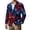 Blue, variant on Mens Usa Flag Print Blazer Patriotic 1776-2026 Vintage Suit Jackets Corduroy Fashion Coats Button Long Sleeve Clothes Blue XL
