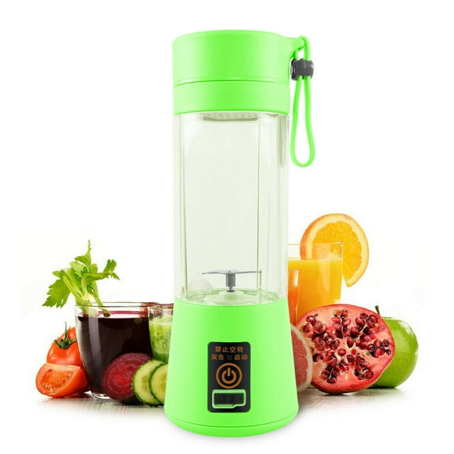 Portable Mini Blender,Smoothie Blender-Two Blades, Mini Travel Personal Blender with USB Rechargeable Batteries,Household Fruit Mixer,Detachable Cup,USB Juicer Cup(Green)