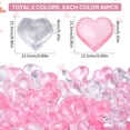 thumbnail image 2 of 120Pcs 2 Colors Tiny Resin Hearts Small Heart Gems Pink Clear Valentines Day Reusable No Hole Bead Prop Table Scatters Ornaments Fillers, 2 of 9