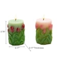 thumbnail image 3 of Bougie Pilier Gravée de Tulipes Non Parfumée Petite - Ensemble de 2, 3 of 3
