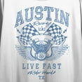 thumbnail image 2 of Austin Racing Live Fast. Ride Harder Women's White Graphic Crop Tee-Large, 2 of 3