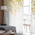 thumbnail image 4 of ERUNPONLY Yellow Eucalyptus Leaves Sheer Curtains 63 Inch Length 2 Panels Set, Spring Floral Summer Botanical Voile Window Treatment Curtains Sheers Drapes for Bedroom/Living Room/Kitchen 52x"63"x2, 4 of 7