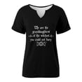 thumbnail image 3 of Lkhaha Women Letter Print Graphic V Neck T Shirts Gothic Tops Short Sleeve Tees Black L, 3 of 3