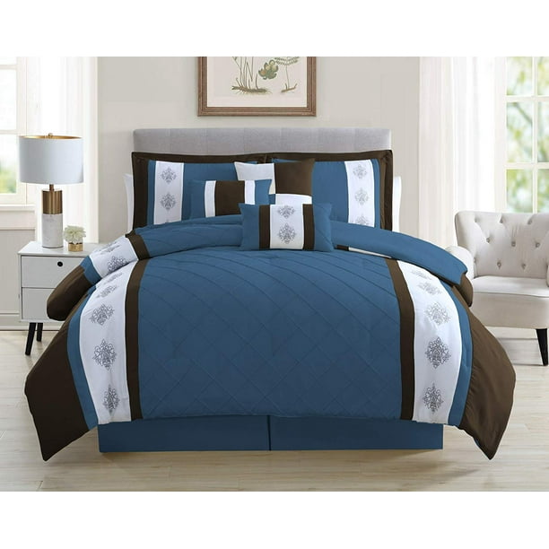 Chezmoi Collection Marion 7Piece Medallion Embroidery Pintuck