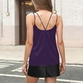 thumbnail image 5 of DAFPZW Womens Silk Satin Tank Tops V-Neck Cami Adjustable Spaghetti Strap Camisole Summer Basic Back Cross Tank Shirts, 5 of 8