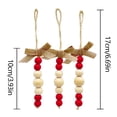 thumbnail image 3 of Hwkond Christmas Indoor Decorations Christmas Tree Pendants Wooden Beads String Hangings Christmas Decorations Christmas,Red, 3 of 3