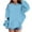 Z02-Light Blue, variant on MUXiin Girls Sweatshirts Size 7-8 Round Neck Long Sleeve Hooded Sweatshirt Casual Drop Shoulder Sweatshirt Tops Soft Children Fall Winter Kids Clothes Girls