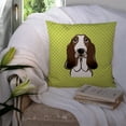 thumbnail image 3 of Dog Face Checkerboard Design Fabric Decorative Pillow, 3 of 4