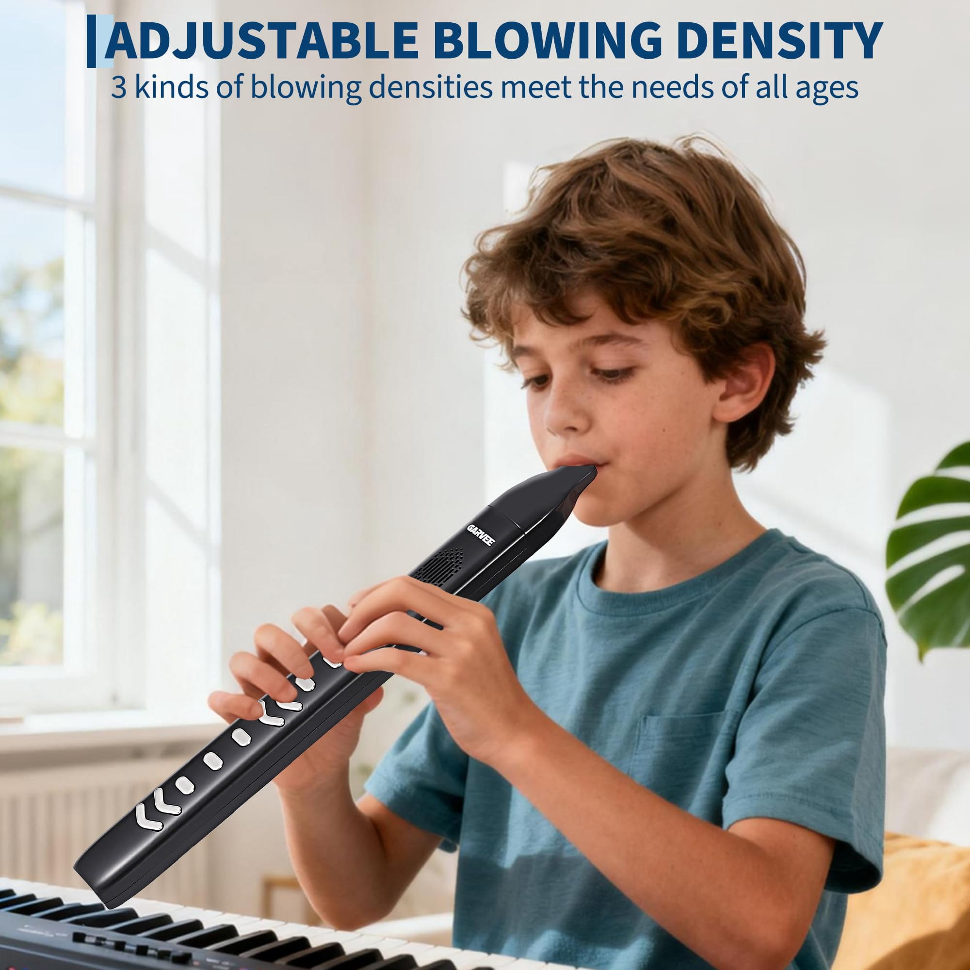 Electronic Saxophone - Portable Digital Wind Instrument with 10 Tones & 2 Fingering Modes, Rechargeable, Ideal for Beginners & Professionals
