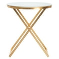 thumbnail image 2 of SAFAVIEH Riona Round Top Accent Table Gold / White, 2 of 6