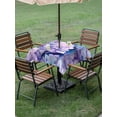 thumbnail image 4 of Outdoor Tablecloths with Umbrella Hole & Zipper, Spring Purple Hydrangea 60x60 Inch Square Tablecloths, Country Flowers Garden Plants Waterproof Table Cloth, Patio/Pool/Picnic Table Covers, 4 of 8
