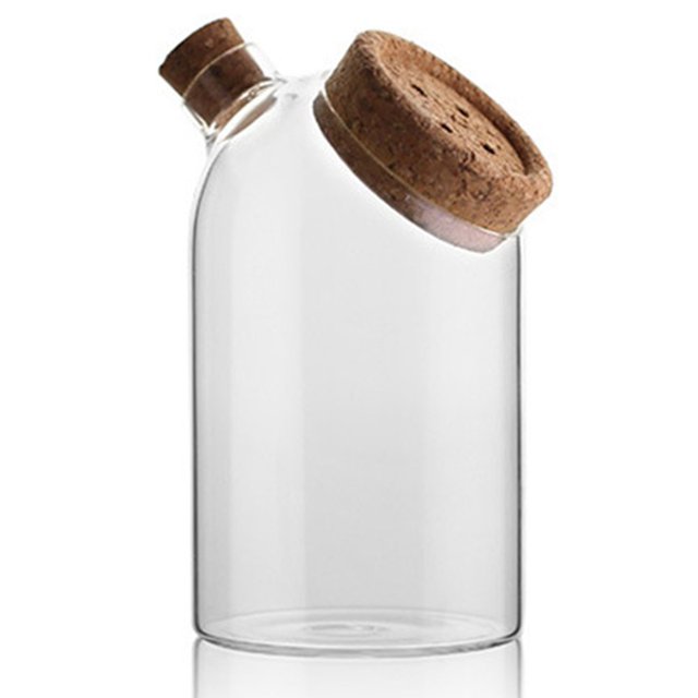 Glass Storage Tank 2 Mouths Candy Storage Jar Glass Food Canister for Kitchen