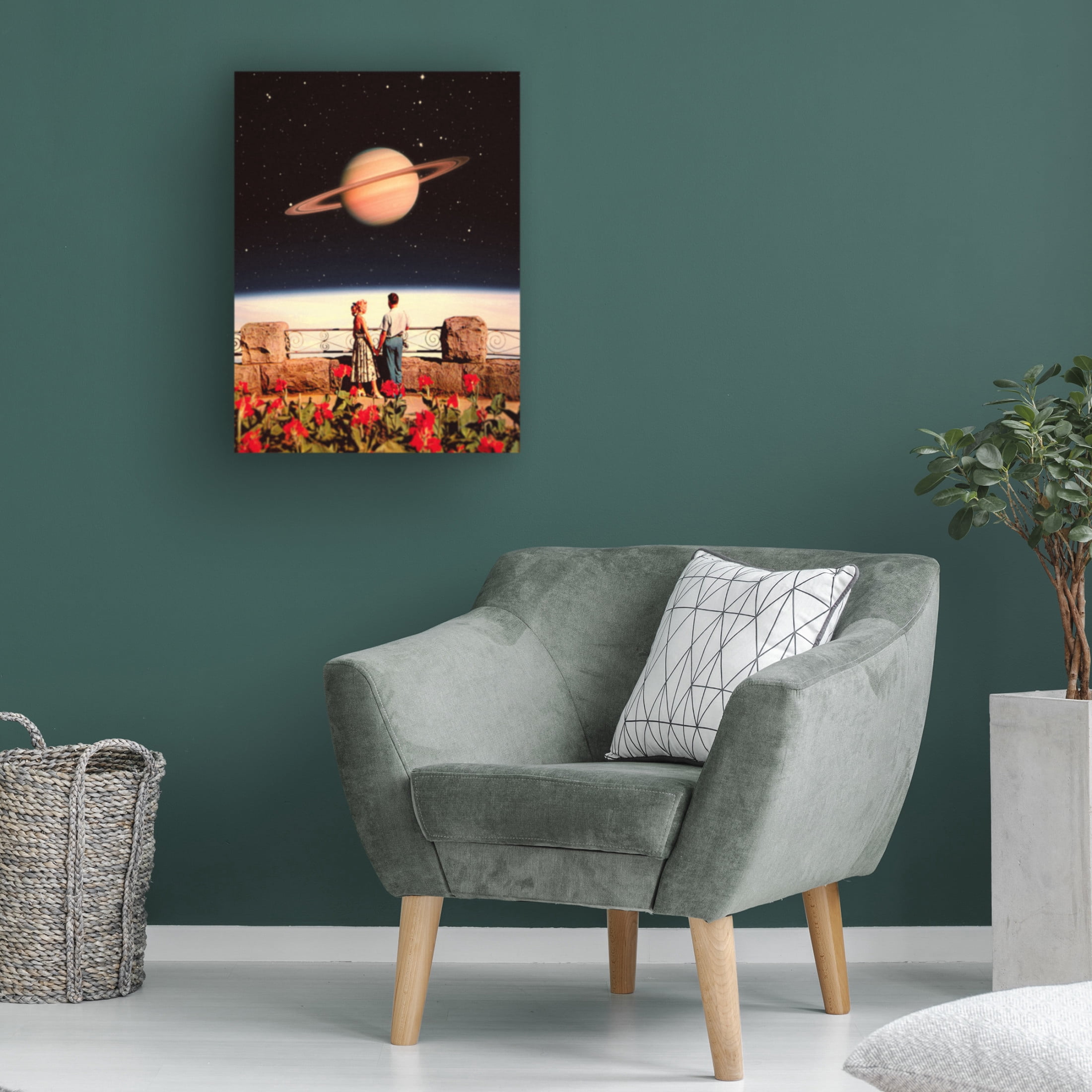 Trademark Fine Art Taudalpoi  Lovers In Space Canvas Wall Art