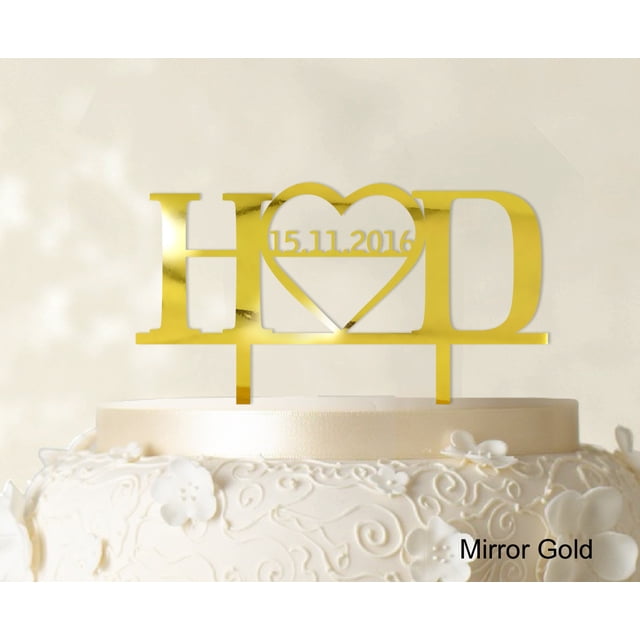 Monogram Personalized Cake Topper Custom Wedding Cake Topper Cake Decorations Color Option Available 5-7 Inches Wide