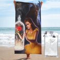 thumbnail image 1 of Toallas de playa de La Bella y la Bestia, toallas de baño absorbentes y ligeras de secado rápido, toalla de baño de microfibra ultra suave para viajes, playa, gimnasio, camping, yoga, picnics,, 1 of 8