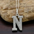 thumbnail image 4 of Moissanite Pendant Necklace, 1.33 Carat 925 Sterling Silver Letter N Synthetic Diamond Moissanite Jewelry Pendant With Chain Gift For Men/Women, 4 of 8