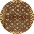thumbnail image 1 of Ahgly Company Tapis d'Intérieur Rond Abstrait Orange Or Oriental, 4 Pieds Rond, 1 of 6