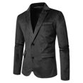thumbnail image 4 of Bpxiofoy Mens Suit Jacket Men's Business Blazer Solid Color Suede Business Gentleman Lapel Men's Casual Fashion Suit Jacket Office Work Suit Jacket Black L, 4 of 4