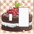 thumbnail image 2 of Metal Light Switch Wall Plate Outlet Cover (Layered Chocolate Raspberry Vanilla Custard - Single Toggle Single Rocker), 2 of 2