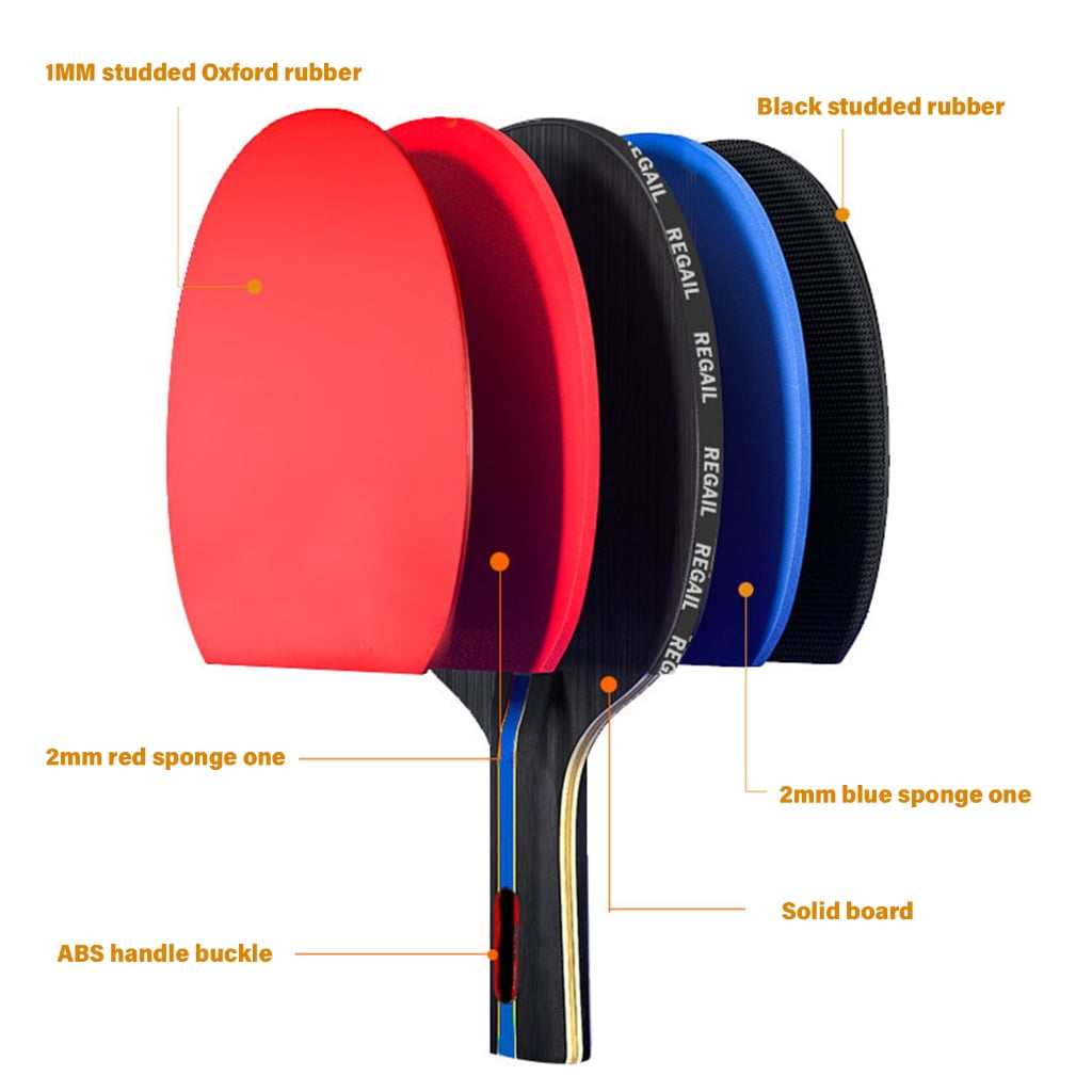 Table Tennis Paddle Pingpong Bat Set Table Tennis Handle Pingpong Training Bat Rubber Racket for Improving Table Tennis