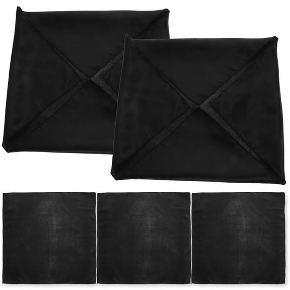 5 Pcs Satin Napkin Folded Solid Color Cup Cloth Wedding Party Dinner Restaurant Decoration 5pcs (black) Home Accents