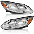 thumbnail image 2 of Headlights Assembly For 2012 2013 2014 Ford Focus Chrome Headlamps Left+Right, 2 of 6