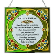 Irish Blessing Stained Glass Square Window Hang Suncatcher by Royal Tara