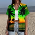 thumbnail image 5 of Yopmin Hawaiian Shirt for Women Palm Tree Short Sleeve Button Down Tropical Shirt Trendy Clothes for Travel, 5 of 6