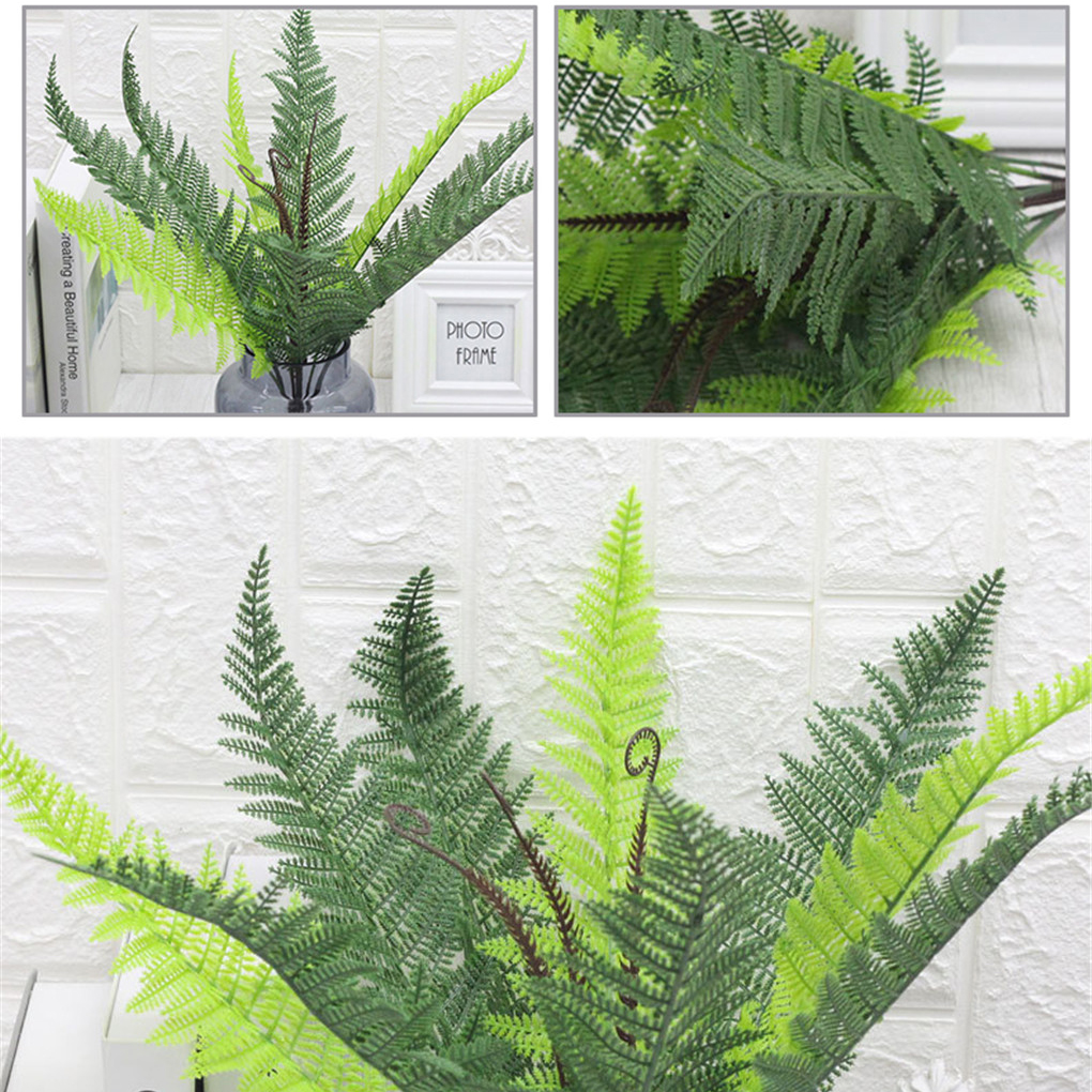 outdoorline 12head Artificial Fern Leaves Simulation Leaf Bouquet Home