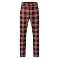 thumbnail image 5 of Afdoent Men's Pants Male Casual Plaid Print Pencil Pants Zipper Elastic Waist Pants Trousers Streetwear, 5 of 6