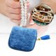 thumbnail image 5 of Estuche organizador de joyas de viaje pequeño, bolsa para guardar joyas, tobilleras Azul hielo claro, 5 of 8