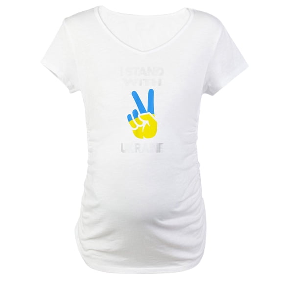CafePress - Support Ukraine I Stand With Ukr Maternity T Shirt - Cotton Maternity T-shirt, Cute & Funny Pregnancy Tee