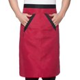 thumbnail image 1 of HUGFEGWE 2pcs Chef Waist Apron, 28x28 inch Polyester Server Aprons Men's Half Kitchen Apron with Pocket Waiter Chef Uniform U2537-23839, 1 of 9