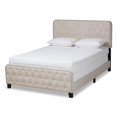 thumbnail image 1 of Baxton Studio Annalisa King Size Beige Upholstered Button Tufted Panel Bed, 1 of 10