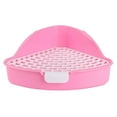 thumbnail image 2 of Triangle Rabbit Pet Pan Toilet for Bunny Rabbit Cage Accessories Pink, 2 of 7