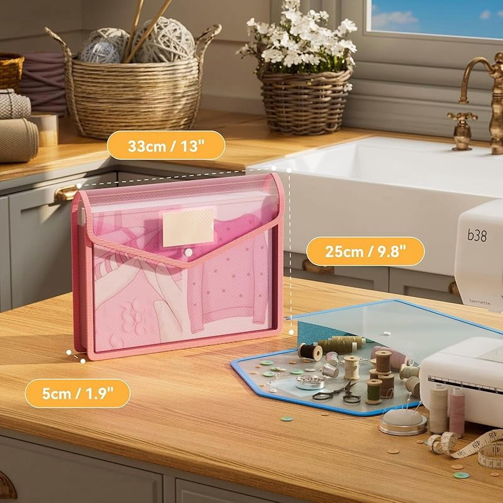 ABC life 6 Pack Plastic Expanding File Folder, Folders for Documents with Snap Closure, Colorful File Folder Organizer Holder, Transparent Accordion File Pouch,Large Capacity, Fit Letter/A4 Size
