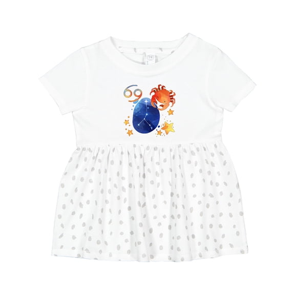 Inktastic Cancer Crab Constellation Zodiac Sign Illustration Girls Baby Dress