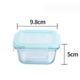 thumbnail image 2 of BR Recipiente de vidrio cuadrado de 150 ml con tapa azul - Caja portátil para conservación de snacks y alimentos para bebés, 2 of 4