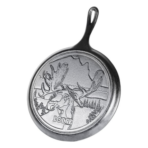 Lodge Cast Iron 10.5" Wildlife Series Skillet w Moose Scene L9OGWLMO