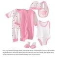 thumbnail image 3 of Emitonse Baby Girl Winter Clothes 0-3 Months 8PCS Newborn Baby Boy Girl Tops+Hat+Pants +Bib+Sock Shose+Romper Outfits Set Girls Fashion Size One Size,Blue, 3 of 5