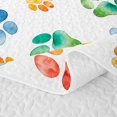 thumbnail image 5 of Homewish Colorful Dog Paw Bed Spread Queen,Cartoon Pet Themed Queen Coverlet Set,Orange Blue,3-Piece, 5 of 7