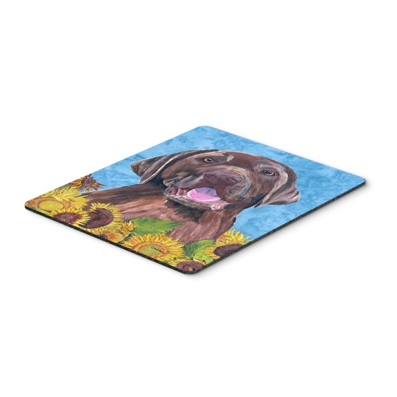 Carolines Treasures SC9074MP Labrador in Summer Flowers Mouse Pad Hot Pad or Trivet Large multicolor