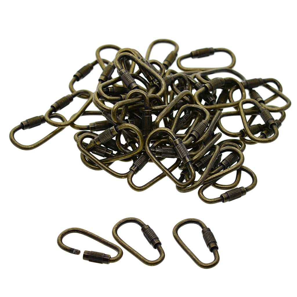 Milageto 50x Copper Screw Locking Clasp Key Chain Key Ring DIY Home Car Key Bag Craft