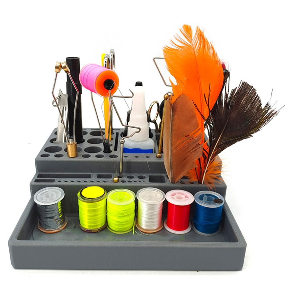 Fly Tying Station Fly Tying Tool Organizer Fly Tying Tool Accessory Storage Rack Fangkenuo