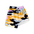 thumbnail image 2 of Boys Swim Trunks with Compression Liner Camo Print Quick Dry Swim Shorts Drawstring Elastic Waist Beach Surf Vacation Swimwear, 2 of 5
