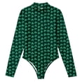 thumbnail image 7 of Kcolen Mesh Top for Women St. Patrick‘s Day Shamrock Print Stylish Sheer Fitted Triangle Jumpsuit Plus Size Long Sleeve Clothes, 7 of 7