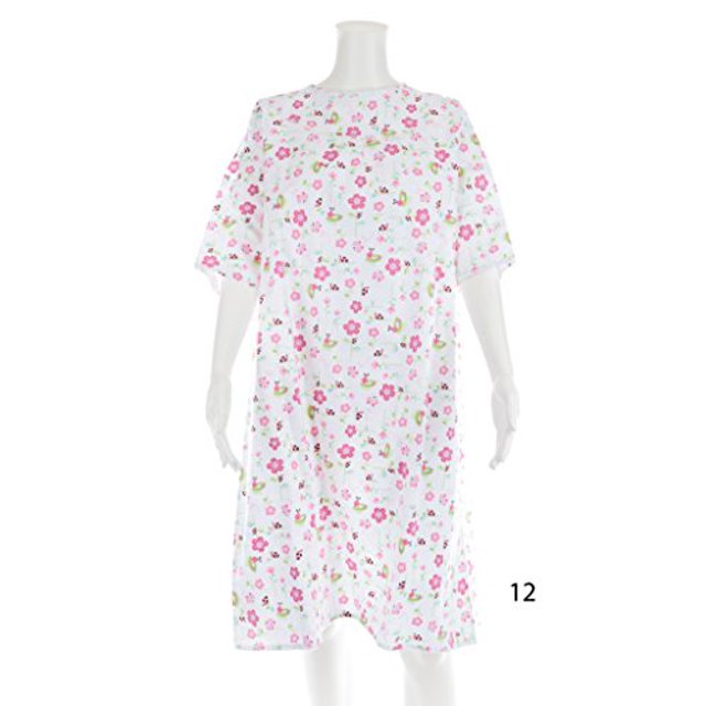 Women's Adaptive Flannel Backwrap Gown (Small, Caterpillars & Butterflies - 12)